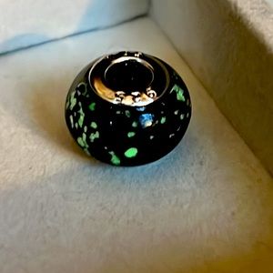 Brighton black glow in the dark sterling silver 925 charm bead bracelet necklace